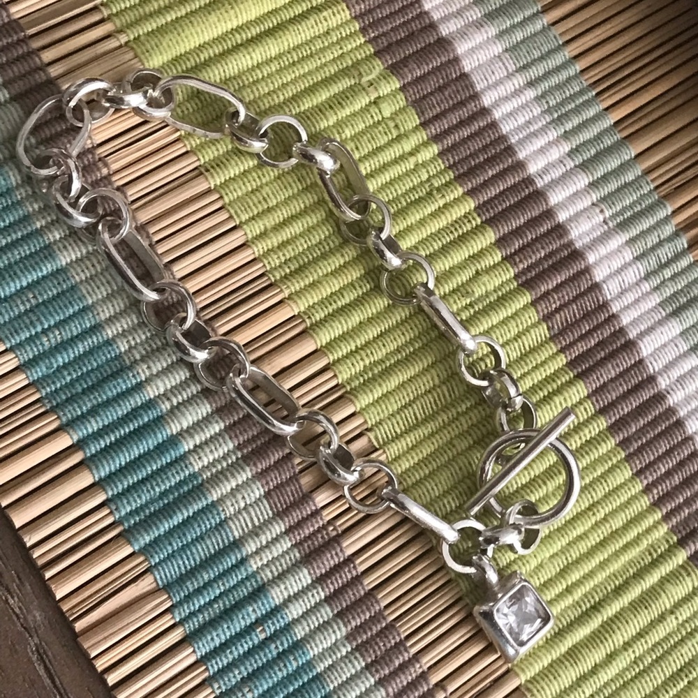 Sterling Silver Charm Toggle Bracelet - image 3